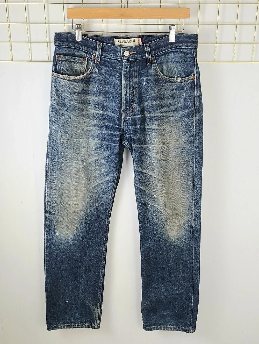Levi's 505 Regular Fit Y2K Faded Paint Distressed Jeans
